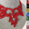 Ballroom necklace with red rhinestones