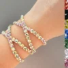 Ballroom dance bracelet with AB rhinestones