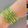 Ballroom dance bangle bracelet with green rhinestones
