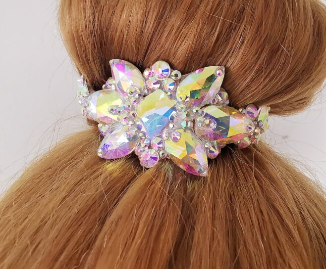 Dance hair jewelry for a bun with crystals