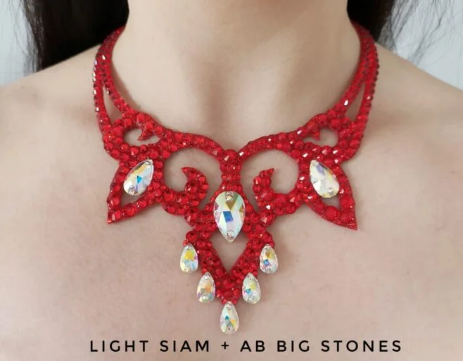 Red ballroom dance necklace