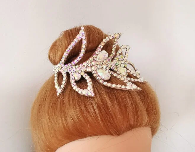 Hair bun crown for rhythmic gymnastics, lyrical dance, figure skating, ballroom dance