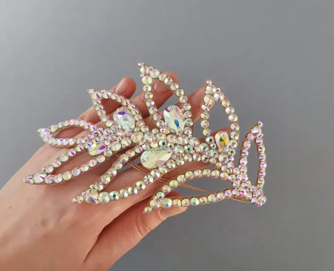 Hair bun crown for rhythmic gymnastics, lyrical dance, figure skating, ballroom dance