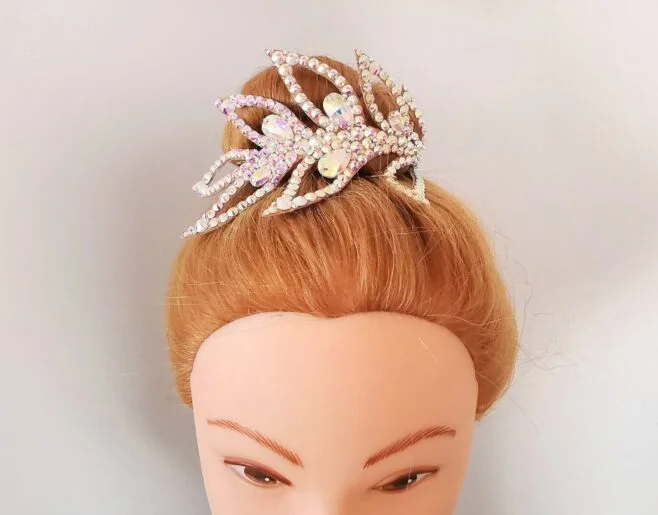 Hair bun crown for rhythmic gymnastics, lyrical dance, figure skating, ballroom dance