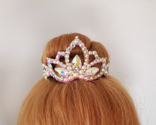 Hair bun crown for rhythmic gymnastics, lyrical dance, figure skating, ballroom dance