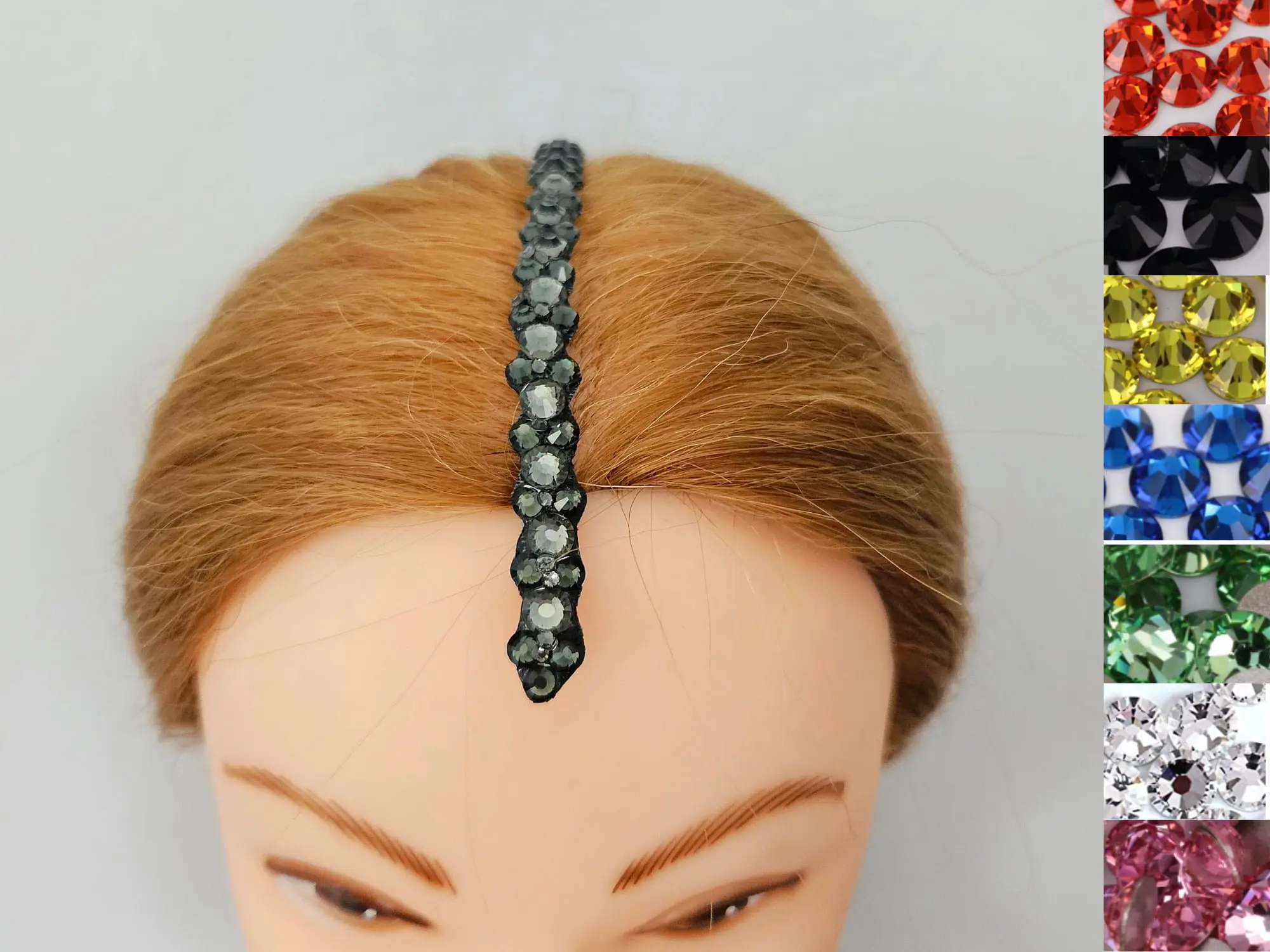 Hyacinth Orange Rhinestone Hair Pins